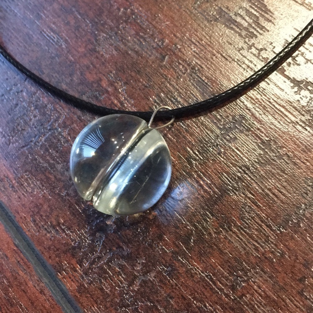 Boho  Dried Flower Glass Ball Necklace jewelry … - Picture 4 of 5